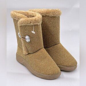 Gold Glitter Little Girls Fashion Boots